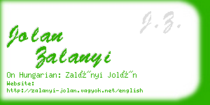 jolan zalanyi business card